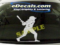  SPT191 Softball Batter Sports Cartoon Decal