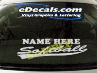  SPT194 Name Here Softball Sports Cartoon Decal