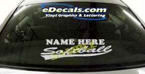 SPT194 Name Here Softball Sports Cartoon Decal