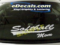  SPT195 Softball Mom Sports Cartoon Decal