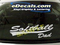  SPT196 Softball Dad Sports Cartoon Decal
