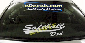 SPT196 Softball Dad Sports Cartoon Decal