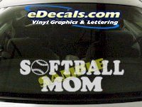  SPT198 Softball Mom Sports Cartoon Decal