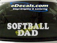  SPT200 Softball Dad Sports Cartoon Decal