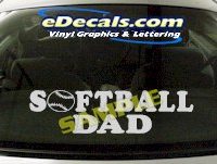  SPT201 Softball Dad Sports Cartoon Decal