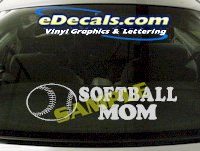  SPT202 Softball Mom Sports Cartoon Decal
