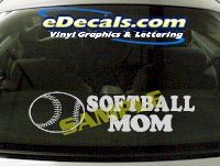 SPT202 Softball Mom Sports Cartoon Decal