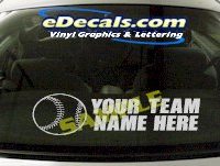  SPT204 Softball Your Team Name Here Sports Cartoon Decal