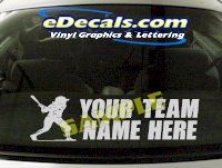  SPT207 Softball Your Team name Here Sports Cartoon Decal