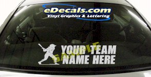 SPT207 Softball Your Team name Here Sports Cartoon Decal