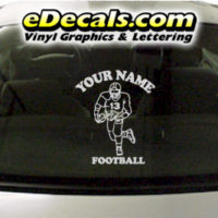 SPT214 Football Sports Your Name Cartoon Decal