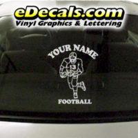  SPT214 Football Sports Your Name Cartoon Decal