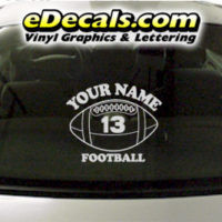  SPT217 Football Sports Your Name Cartoon Decal