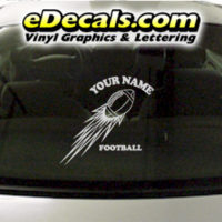  SPT229 Football Sports Your Name Cartoon Decal