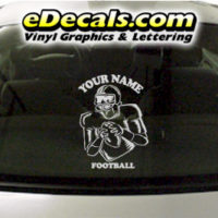  SPT230 Football Sports Your Name Cartoon Decal