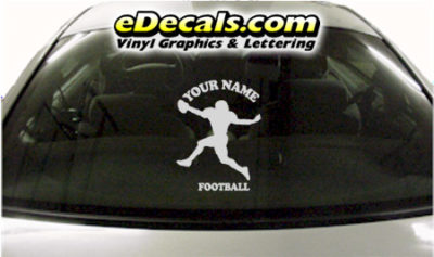 SPT231 Football Sports Your Name Cartoon Decal