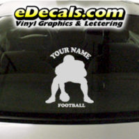  SPT232 Football Sports Your Name Cartoon Decal