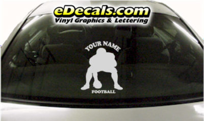 SPT232 Football Sports Your Name Cartoon Decal