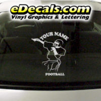 SPT233 Football Sports Your Name Cartoon Decal