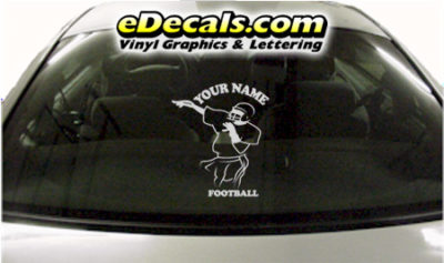 SPT233 Football Sports Your Name Cartoon Decal
