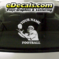  SPT248 Football Sports Your Name Cartoon Decal