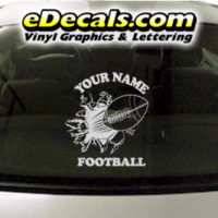  SPT249 Football Sports Your Name Cartoon Decal