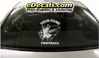 SPT249 Football Sports Your Name Cartoon Decal