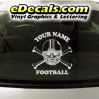  SPT251 Football Sports Your Name Cartoon Decal