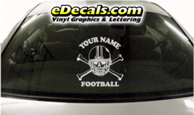 SPT251 Football Sports Your Name Cartoon Decal