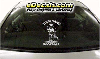 SPT252 Football Sports Your Name Cartoon Decal