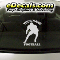  SPT253 Football Sports Your Name Cartoon Decal