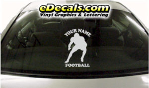 SPT253 Football Sports Your Name Cartoon Decal