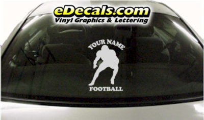 SPT253 Football Sports Your Name Cartoon Decal