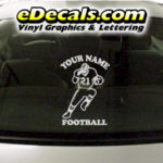SPT254 Football Sports Your Name Cartoon Decal