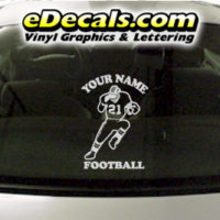  SPT254 Football Sports Your Name Cartoon Decal