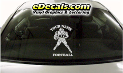 SPT255 Football Sports Your Name Cartoon Decal
