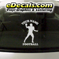 SPT256 Football Sports Your Name Cartoon Decal