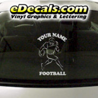 SPT257 Football Sports Your Name Cartoon Decal