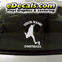  SPT258 Football Sports Your Name Cartoon Decal