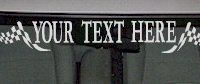  WSD101 Checkered Flag Accent Your Text Here Windshield Decal