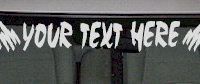  WSD103 Flame Accent Your Text Here Windshield Decal