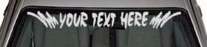 WSD103 Flame Accent Your Text Here Windshield Decal