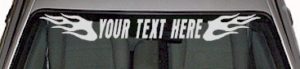 WSD104 Flame Accent Your Text Here Windshield Decal