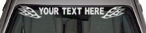 WSD105 Flame Accent Your Text Here Windshield Decal