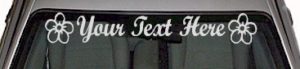 WSD106 Flowers Accent Your Text Here Windshield Decal