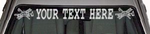 WSD112 Firefighter Ladder Helmet Your Text Here Windshield Decal