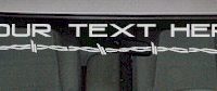 WSD115 Barb Wire Accent Your Text Here Windshield Decal