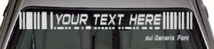 WSD117 Bar Code Accent Your Text Here Windshield Decal