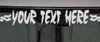 WSD119 Barb Wire Accent Your Text Here Windshield Decal