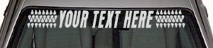 WSD120 Tire Tracks Accent Your Text Here Windshield Decal